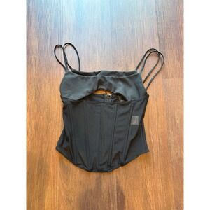 ♾️White Fox Boutique Black Corset Bustier Top Boned NWT Dark Coquette XS♾️